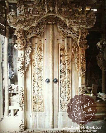 Gapura Gebyok Motif Bali Barong Rumah Gebyok Jepara  